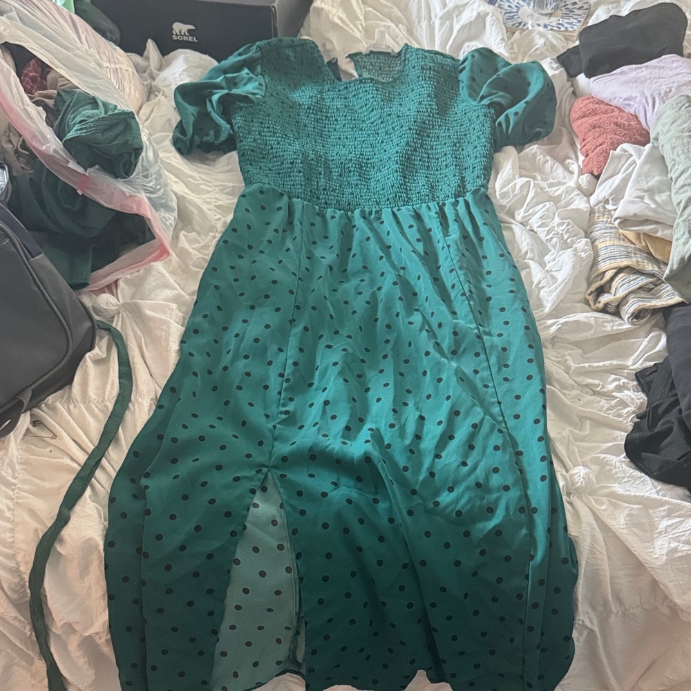 Emerald maxi dress